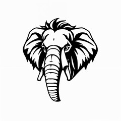 Fototapeta premium elephant isolated on white background. elephant isolated on white. illustration of an elephant. ICON. logo. 
