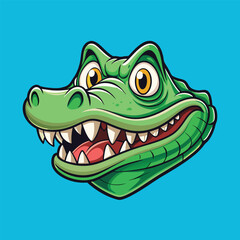 Naklejka premium A minimal Alligator cartoon vector on isolated background 