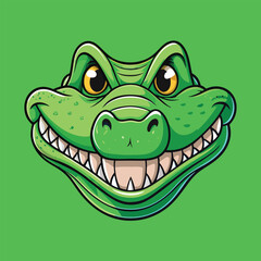 A minimal Alligator cartoon vector on isolated background 