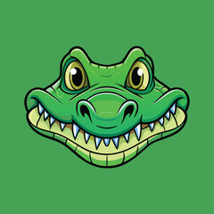 A minimal Alligator cartoon vector on isolated background 