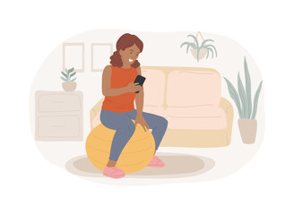 Fitness ball isolated cartoon vector illustrations.