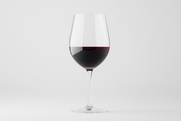 Glass of red wine isolated on white background
