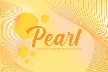 Fototapeta premium Abstract yellow, peach color background with blurry gradient texture. Cute fluid glowing 3D bubbles, curvy geometric shapes technology backdrop. Great for product presentation, infographics, banner.