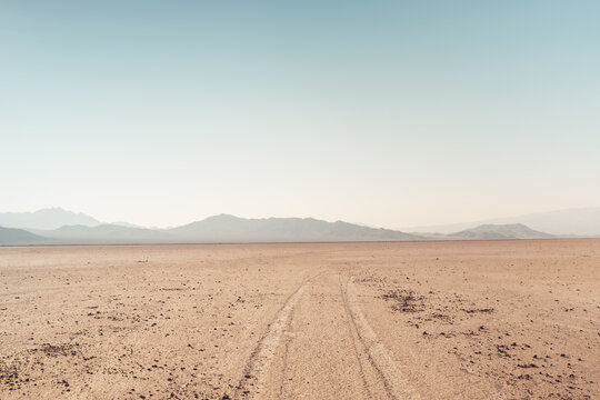Expansive view of Death Valley's arid desert landscape