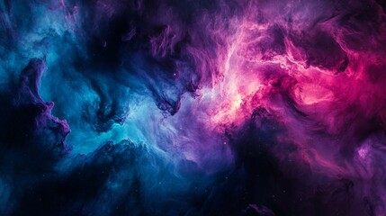 Abstract Swirling Colors and Textures Resembling a Cosmic Nebula