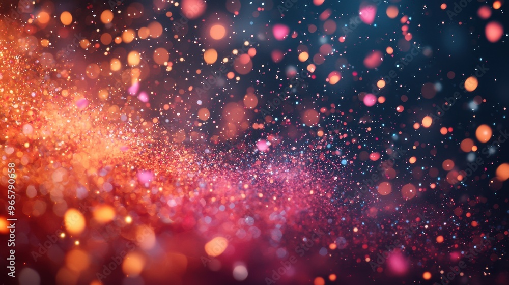 Aufkleber colorful abstract background with shimmering particles and lights creating a vibrant atmosphere duri