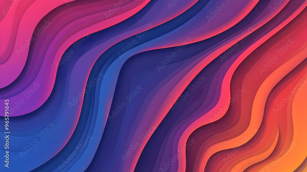 Aufkleber minimalist abstract wave pattern background in gradient colors with fluid motion