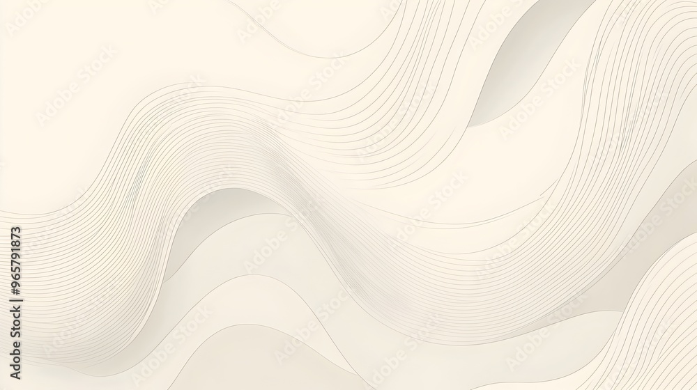 Aufkleber minimalist abstract background with flowing curved shapes