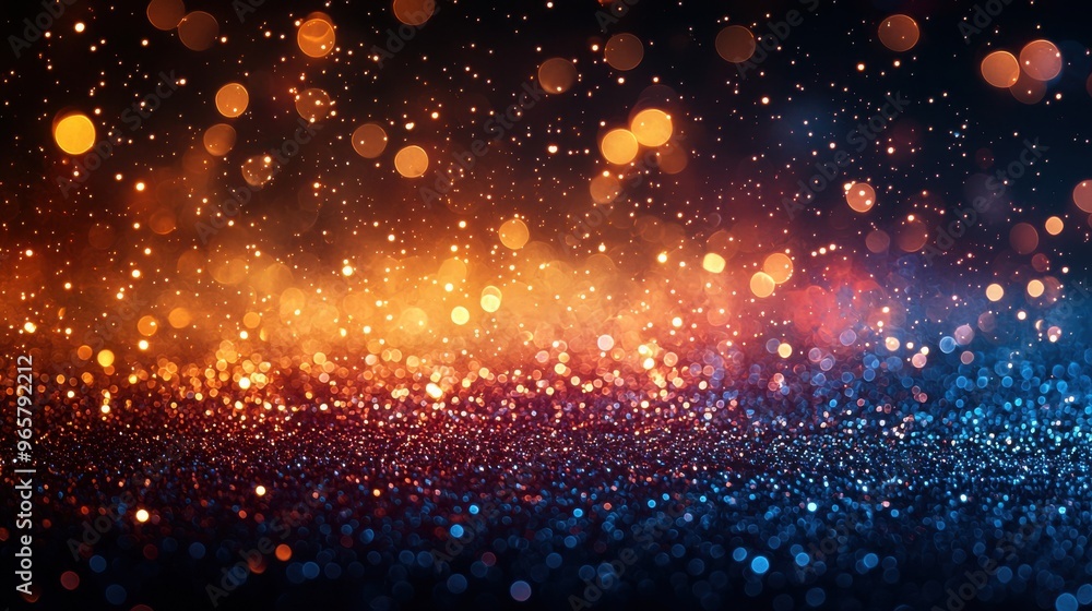 Poster colorful bokeh background with shimmering light effects during a festive evening event in a vibrant 