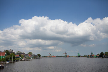 view of windmills and water Netherlands 