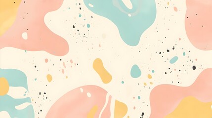 Playful Pastel Blobs on Minimal Abstract Background