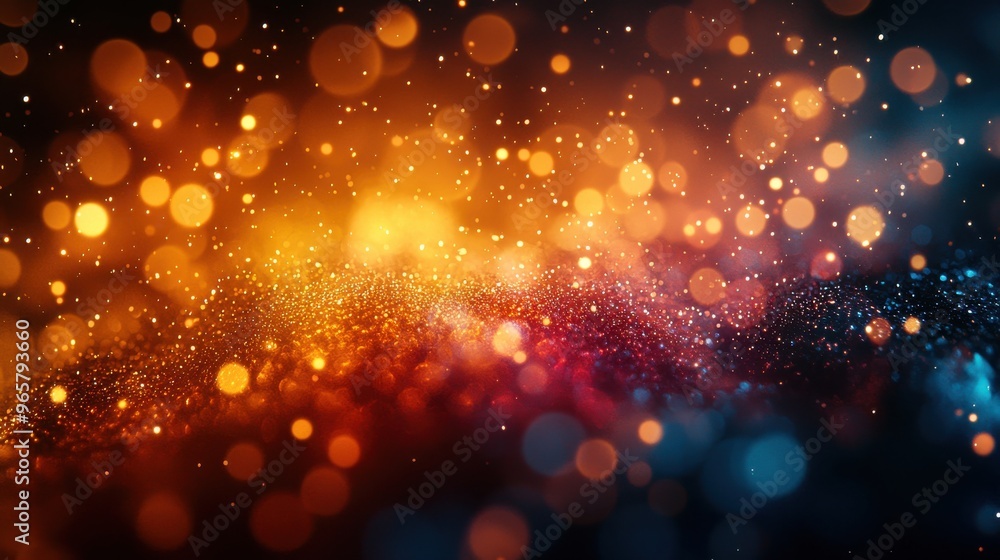 Poster vibrant display of multicolored bokeh lights creating a luminous background in a creative artistic s