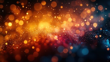 Obraz premium Vibrant display of multicolored bokeh lights creating a luminous background in a creative artistic setting