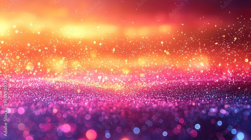 Aufkleber vibrant colorful abstract background with shimmering sparkles in various hues during a twilight ambi