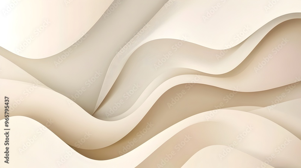Poster elegant abstract background with flowing lines and curves in neutral colors