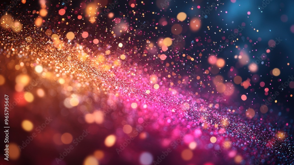 Aufkleber colorful bokeh lights and shimmering particles create a vibrant backdrop for artistic projects or di