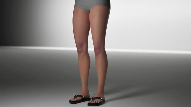 woman morphing from fat to slim. Cross fat section burn. Melt fat and cellulite