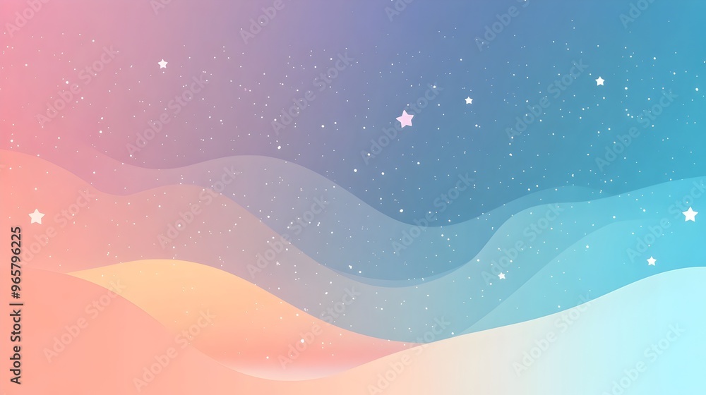 Poster minimal cosmic background with soft star patterns and gradient
