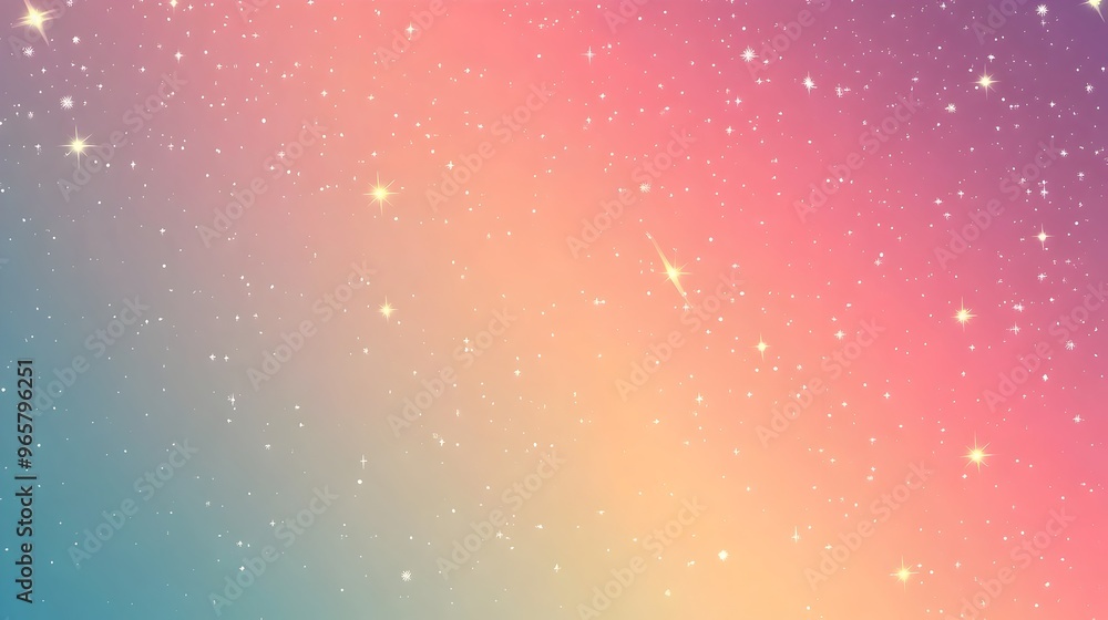 Poster minimal cosmic star pattern on soft gradient background