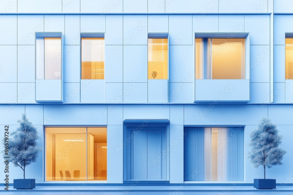 Poster tailored business solutions - paper cut style building with custom offers in every window