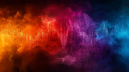A colorful, abstract image of a rainbow with a purple and orange stripe