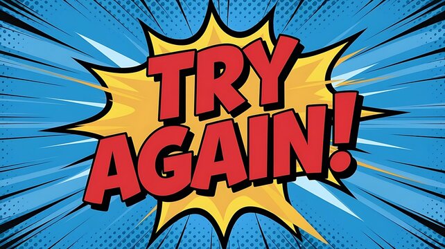 Vibrant Modern 3D Bold Try Again Text EffectVibrant Modern 3D Bold Try Again Text Effect