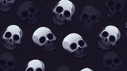 Minimal Skull Pattern Background with Spooky and Clean Aesthetic