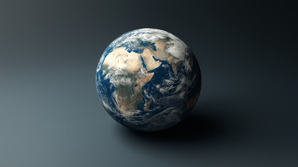 Fototapeta premium A close up of the Earth with a blue and white color scheme