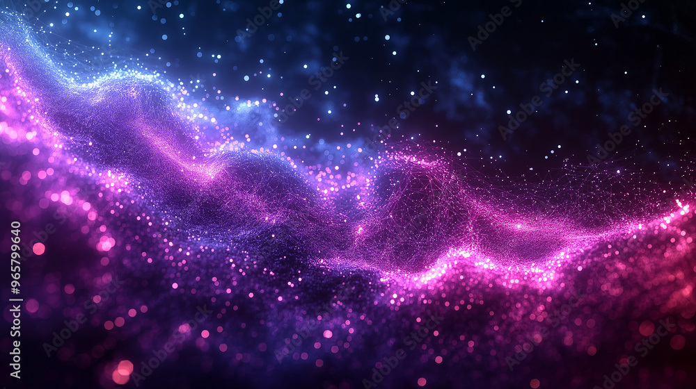 Wall mural a purple and blue galaxy with a purple line in the middle