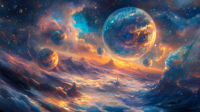 Illustration of a parallel universe. Parallel Universe. Illustration