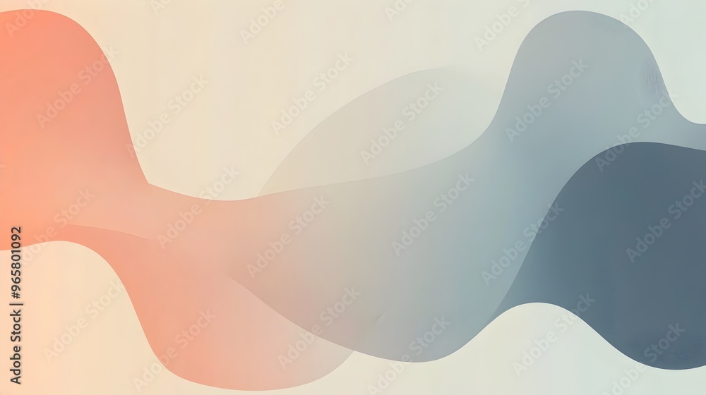 Poster serene minimal background with soft floating shapes and muted gradients
