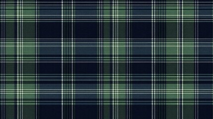 This seamless pattern showcases intricate blue and green tartan fabric with a dark background, created in a high-resolution digital art format for premium quality and clarity SEAMLESS PATTERN