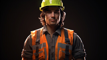 A man wearing a hard hat and safety vest with his arms crossed
