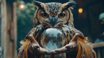 Obraz premium A person is holding a crystal ball in their hand