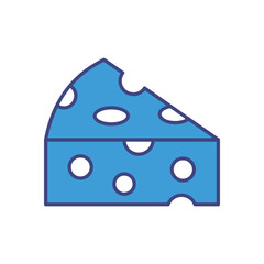 Cheese Wedge vector icon stock illustration