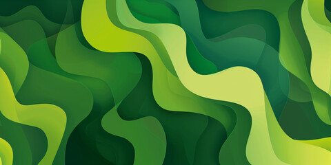 Vivid green and yellow abstract swirling waves creating an energetic flow resembling the essence of nature’s movement.