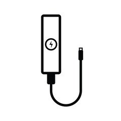 Power Bank Icon with Charging Cable - Portable Battery Symbol
