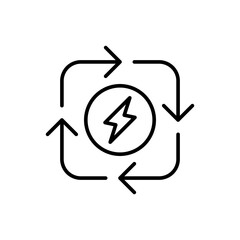 Renewable energy outline icons, minimalist vector illustration ,simple transparent graphic element .Isolated on white background