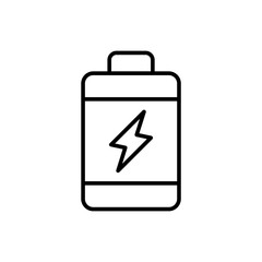 Renewable battery outline icons, minimalist vector illustration ,simple transparent graphic element .Isolated on white background