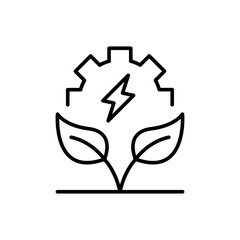 Renewable energy outline icons, minimalist vector illustration ,simple transparent graphic element .Isolated on white background