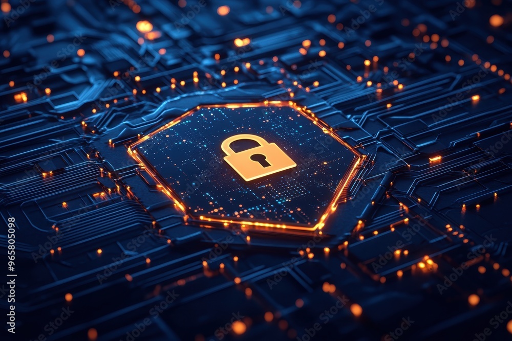 Aufkleber cybersecurity shield in paper cut style surrounded by digital data - concept of business data protec