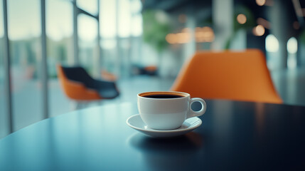 Fototapeta premium Office. A laptop. A cup of coffee. Office environment.