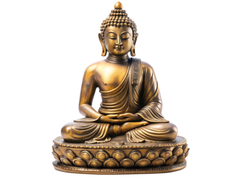buddha statute on white background
