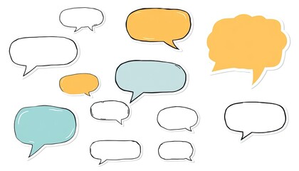 set of speech bubbles