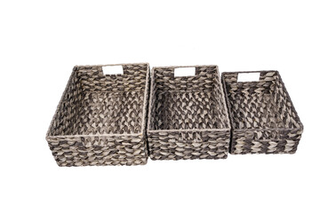 Baskets are made from water hyacinth in Vietnam, helping to protect the environment.