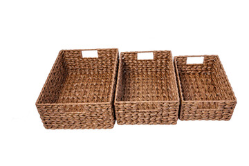 Baskets are made from water hyacinth in Vietnam, helping to protect the environment.