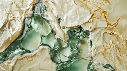 Obraz premium Beige Marble with Green Glass Horizontal Background.