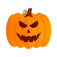 Vector illustration of Halloween pumpkin on transparent background