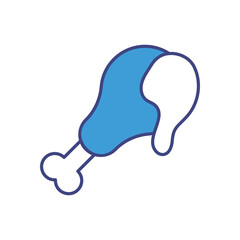 Chicken Leg vector icon stock illustration