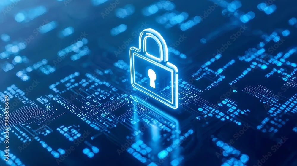 Poster cyber security solutions for data protection in business environments, emphasizing privacy measures,